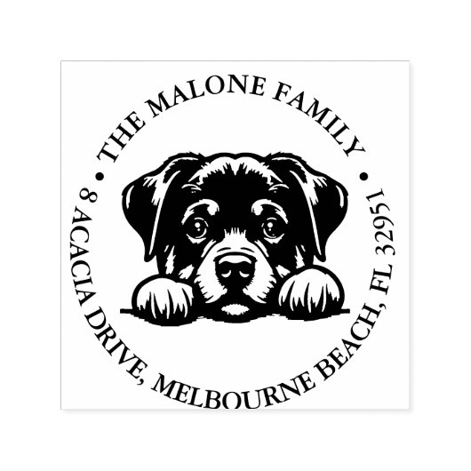 Rottweiler Persoonlijk Thema Zelfinktende Stempel (Design)