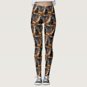 Rottweiler pompoenen Halloween eng Leggings (Voorkant)
