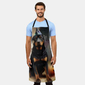 Rottweiler pompoenen Halloween eng Schort (Gedragen)