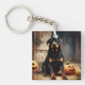 Rottweiler pompoenen Halloween eng Sleutelhanger (Voorkant)