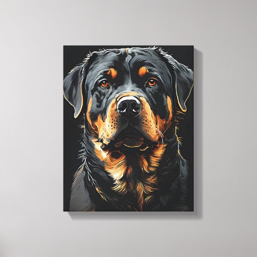 Rottweiler portret canvas afdruk (Voorkant)