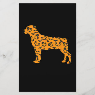 rottweiler pumpkin shape funny scareen halloween briefpapier