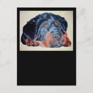 Rottweiler Puppy Artistic Pet Portret Briefkaart