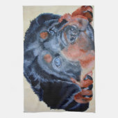 Rottweiler Puppy Artistic Pet Portret Theedoek (Verticaal)