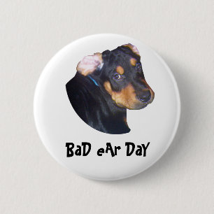 Rottweiler Puppy, BaD Ar DaY Ronde Button 5,7 Cm