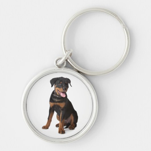 Rottweiler Puppy Dog Sleutelhanger (Voorkant)