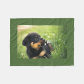 Rottweiler Puppy Fleece Blanket Deken (Voorkant (Horizontaal))