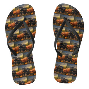 Rottweiler Puppy Herfst Delight Pompoen Teenslippers