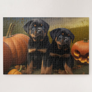 Rottweiler Puppy Herfst Plezier Pompoen Legpuzzel