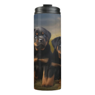 Rottweiler Puppy Herfst Plezier Pompoen Thermosbeker