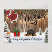 Rottweiler Puppy & Kerstman Feestdagenkaart (Voorkant)