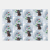 Rottweiler Puppy Kerstmis Inpakpapier Vel (Voorkant 2)