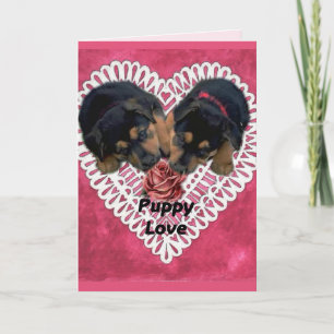 Rottweiler Puppy Love Valentijns Feestdagen Kaart