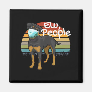 Rottweiler Puppy met Masker - Mensen - Rottweiler Magneet