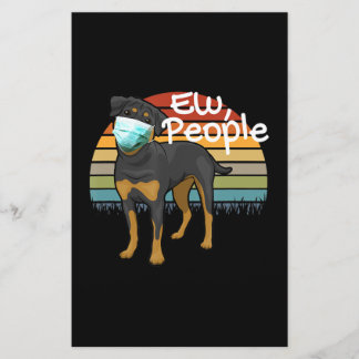 Rottweiler Puppy met Masker - Nieuwe Mensen - Rott Briefpapier