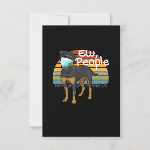 Rottweiler Puppy met Masker - Nieuwe Mensen - Rott RSVP Kaartje