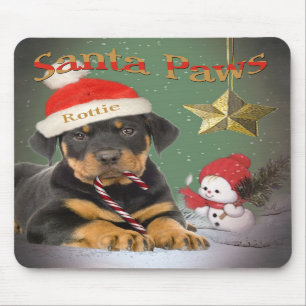 Rottweiler Puppy Santa Paws Mousepad Muismat