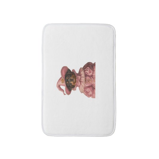 Rottweiler Puppy Verkleed als een roze heks - Scha Badmat (Voorkant Verticaal)