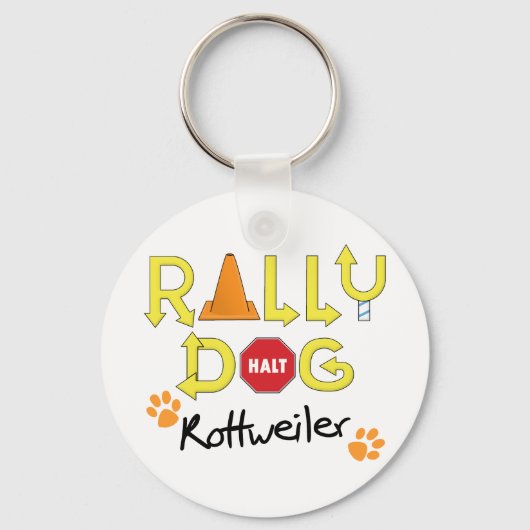 Rottweiler Rally Dog Sleutelhanger (Voorkant)