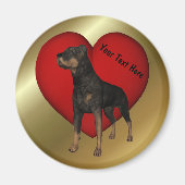 Rottweiler Red Heart Dog Magnet (Devant)