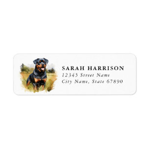Rottweiler Retouradreslabels Etiket