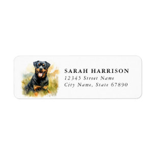 Rottweiler Retouradreslabels Etiket