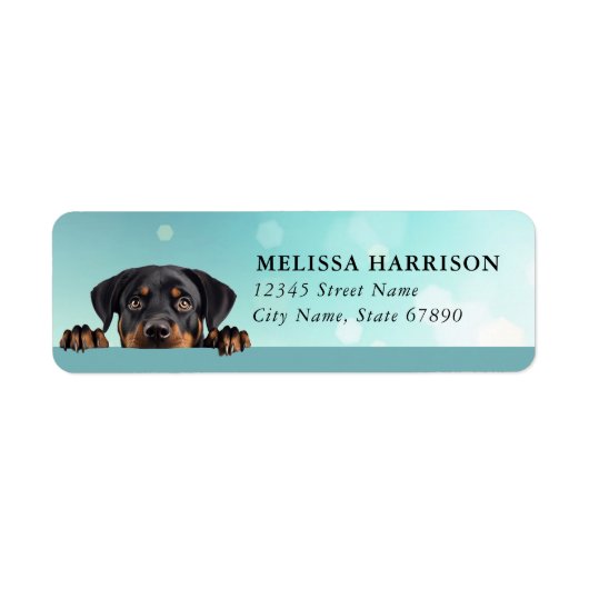 Rottweiler retouradreslabels etiket (Voorkant)