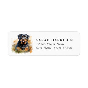 Rottweiler Retouradreslabels Etiket