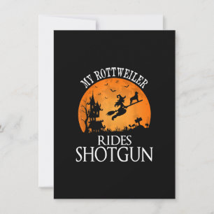 Rottweiler Rides Shotgun Hondenliefhebber Hallowee Bedankkaart