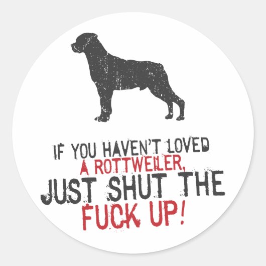 Rottweiler Ronde Sticker (Voorkant)