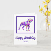 Rottweiler Rottie Dog Silhouet Schattig Paarse PY& Kaart (Gele Bloem)