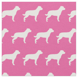 Rottweiler Rottie Dog Silhouette Pet Roze Stof