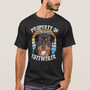 Rottweiler Rottie Glimlachend Retro Eigenschap van T-shirt