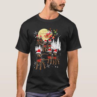 Rottweiler Santa Merry Xmas Christmas Pajama Dog L T-shirt