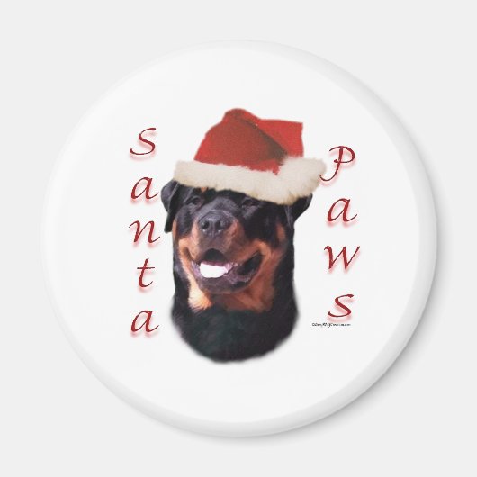 Rottweiler Santa Paws Magneet (Voorkant)