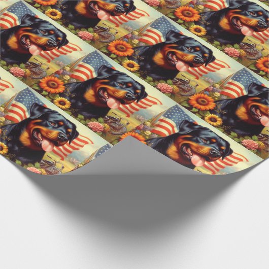 Rottweiler Schilderen Cadeaupapier (Hoek)