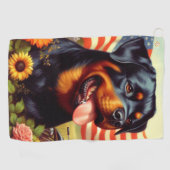 Rottweiler Schilderen Golfhanddoek (Horizontaal)