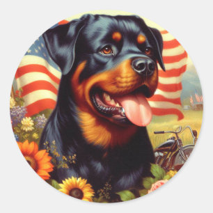 Rottweiler Schilderen Ronde Sticker