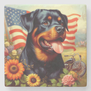 Rottweiler Schilderen Stenen Onderzetter