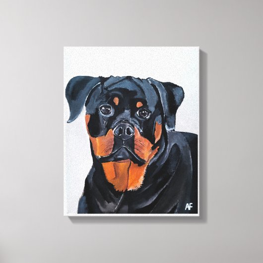 Rottweiler schilderij van Alfred Fox Canvas Afdruk (Voorkant)