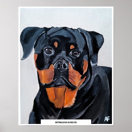 Rottweiler schilderij van Alfred Fox Poster (Voorkant)