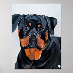 Rottweiler-schilderij van Alfred Fox Poster