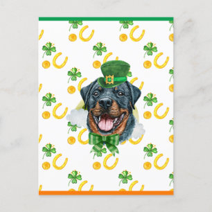 Rottweiler Shamrock St. Patrick's Day Feestdagenkaart