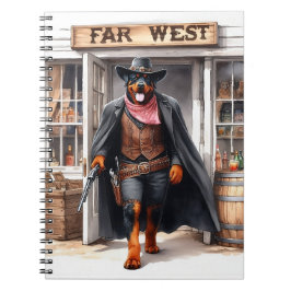 Rottweiler Sheriff in Far West Saloon Waterverf Notitieboek