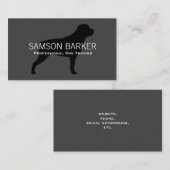 Rottweiler Silhouet Zwart op Grijs | Rottie Dog Visitekaartje (Voorkant / Achterkant)