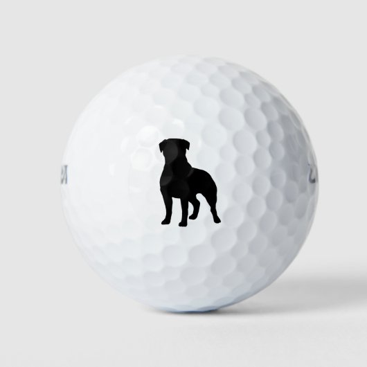 Rottweiler Silhouette Golfballen (Voorkant)