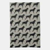 Rottweiler Silhouettes Pattern Grey Theedoek (Verticaal)