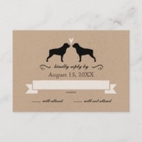 Rottweiler Silhouettes Wedding Reply RSVP