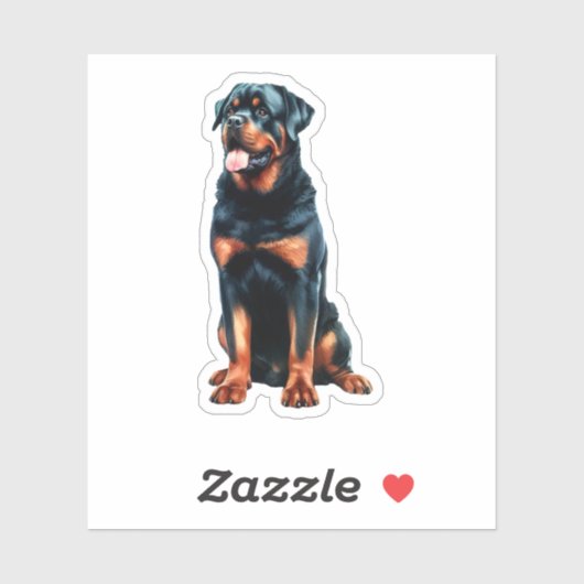 Rottweiler Sitting Sticker (Vel)