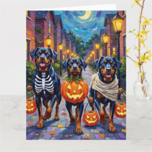 Rottweiler Snoep vragen in Halloween kostuums Kaart